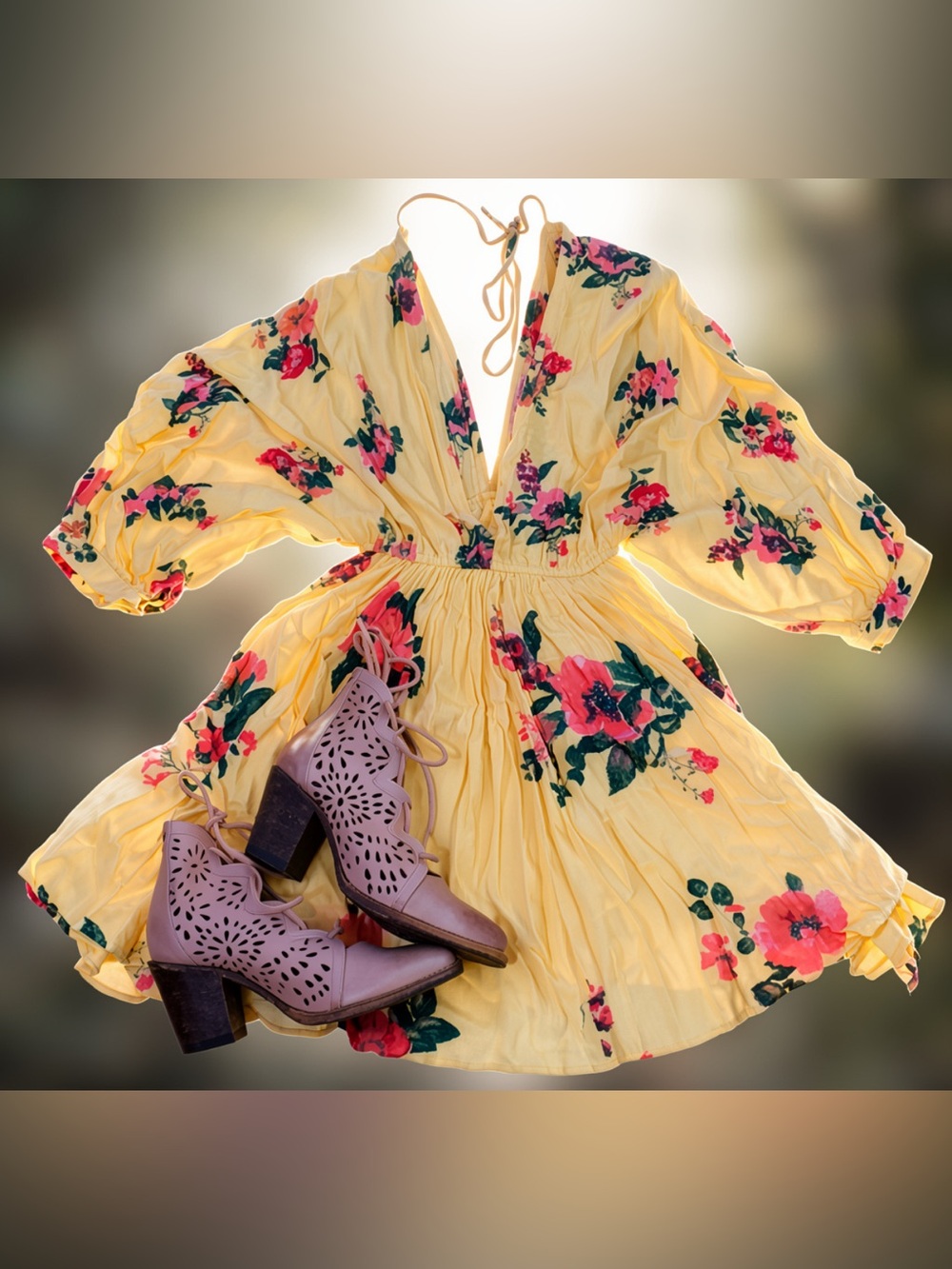 Willow&Root Anthropologie Yellow Floral Dress | Buckle